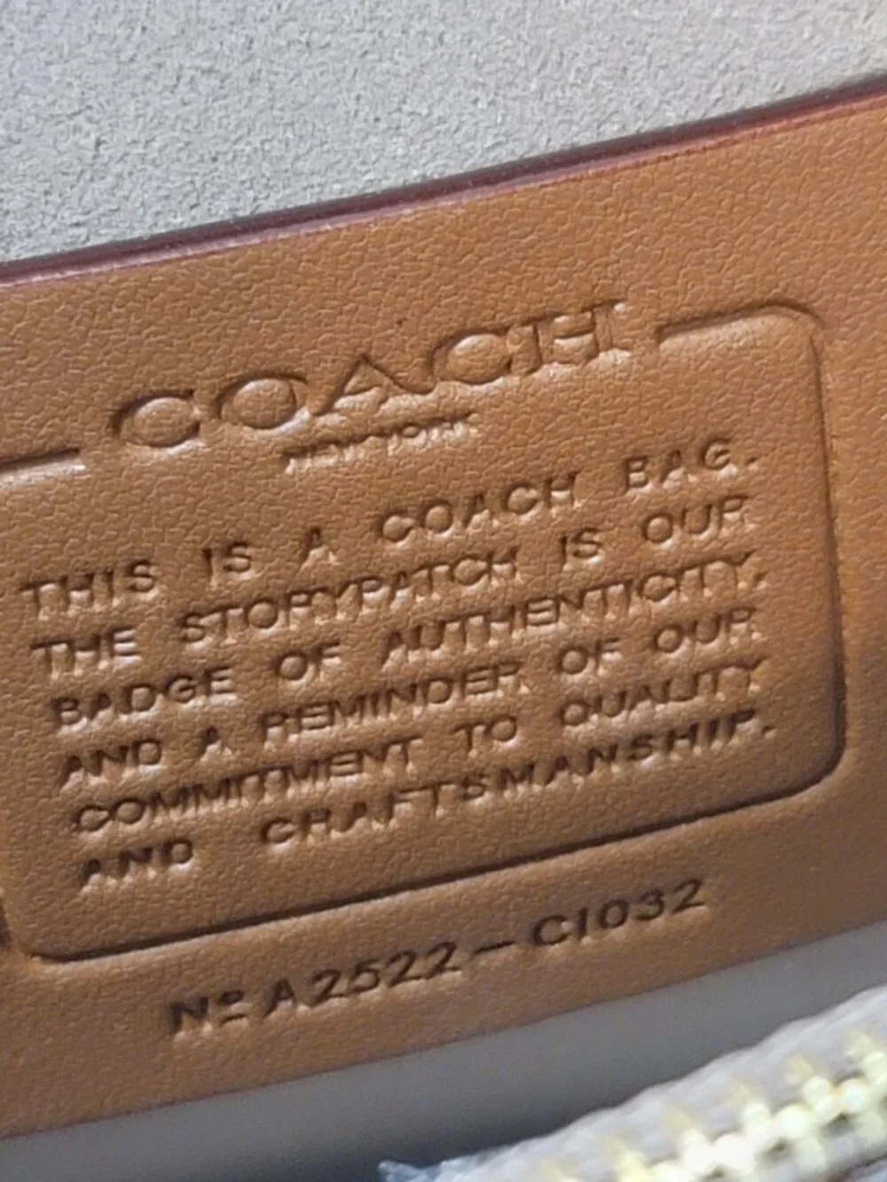 Coach offers unused bag